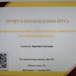 Профессиональная деятельность адвоката в уголовном процессе - Харченко Светлана Николаевна