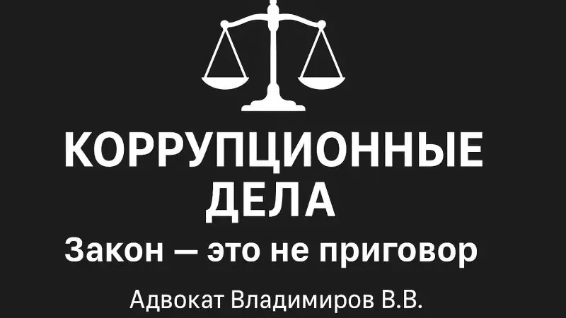 Адвокат Владимиров Вячеслав Викторович объясняет: Коррупционные дела. Закон – это не приговор