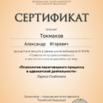 Сертификат 6 - Токмаков Александр Игоревич