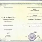 Удостоверение - Кинер Дарья Евгеньевна