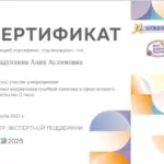 Сертификат - Гибадуллина Алия Аслямовна
