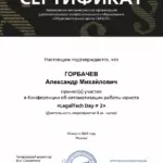 Сертификат 2 - Горбачев Александр Михайлович