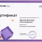 Сертификат 5 - Шеклов Дмитрий Александрович