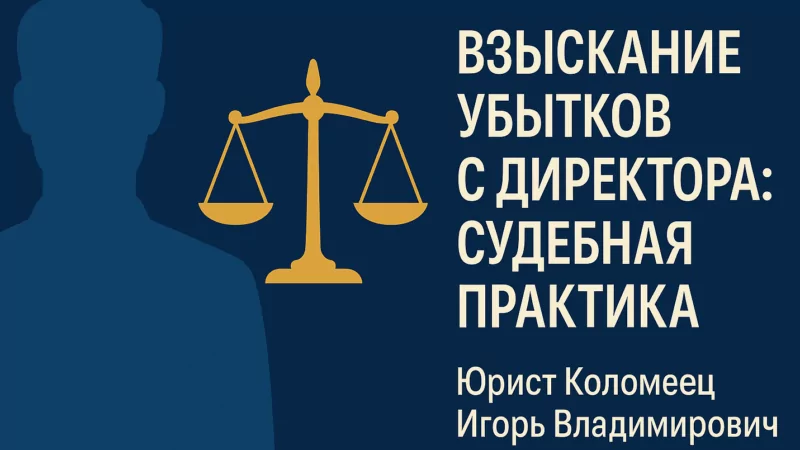 Юрист Коломеец Игорь Владимирович объясняет: Взыскание убытков с директора: судебная практика 2023 – 2025