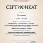 Сертификат - Натаревич Денис Олегович