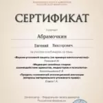 Сертификат - Абрамочкин Евгений Викторович