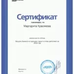 Сертификат - Красикова Маргарита Викторовна