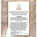 Благодарность 5 - Ильин Максим Владимирович