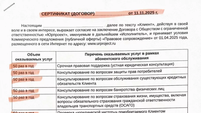 Юрист Петров Дмитрий Игоревич объясняет: Возврат сертификата (договора) от ООО “Юрпроект”