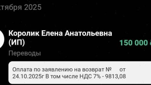 Возврат договора об оказании услуг от ИП Королик Елена Анатольевна