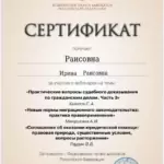 Сертификат - Раисова Ирина Раисовна