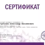 Сертификат 9 - Горбачев Александр Михайлович