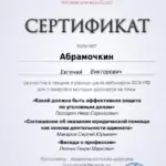 Сертификат - Абрамочкин Евгений Викторович