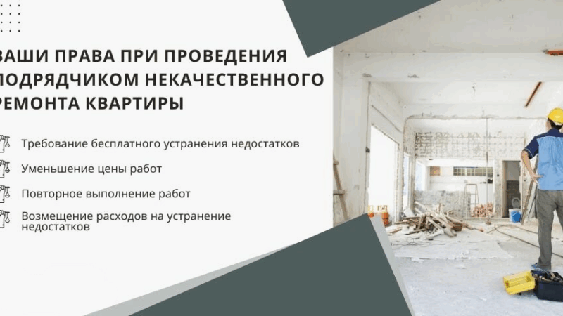 Адвокат Фёдоров Эдуард Владиславович объясняет: Защита прав заказчика при ненадлежащем ремонте квартиры подрядчиком