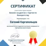 Сертификат - Каргапольцев Евгений Викторович