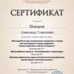 Сертификат - Шанаров Александр Георгиевич