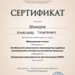 Сертификат 5 - Шанаров Александр Георгиевич