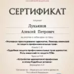 Сертификат 19 - Лукьянов Алексей Петрович