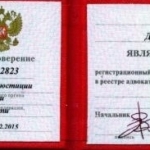 Удостоверение адвоката № 2823, Андреещев Денис Валерьевич , Адвокатская палата Воронежской области