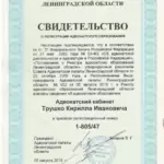 Свидетельство - Трушко Кирилл Иванович