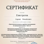 Сертификат - Елистратов Сергей Михайлович