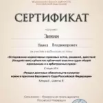 Сертификат ФПА 29.05.2025 - Зинин Павел Владимирович