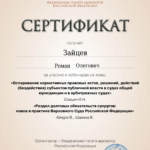 Сертификат 3 - Зайцев Роман Олегович