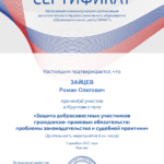 Сертификат 8 - Зайцев Роман Олегович