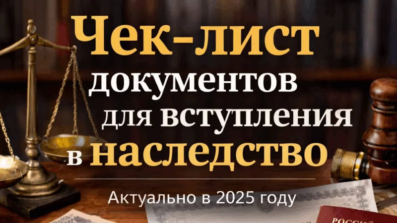 Адвокат Андреещев Денис Валерьевич объясняет: Список документов для вступления в наследство. Чек-лист