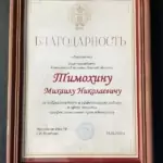 Благодарность - Тимохин Михаил Николаевич