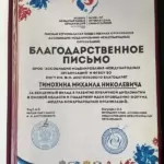 Благодарность 5 - Тимохин Михаил Николаевич