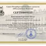 Сертификат Краузе - Целух Константин Сергеевич