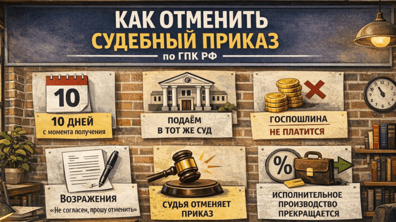 Адвокат Рябинин Кирилл Александрович объясняет: Краткий гайд по отмене судебного приказа