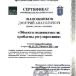Сертификат - Шапошников Дмитрий Анатольевич