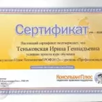 Сертификат 2 - Теньковская Ирина Геннадьевна