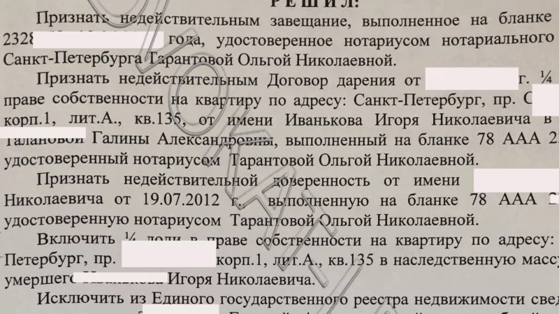 Юрист Чайковский Александр Васильевич объясняет: Выиграл дело по наследству (оспаривание завещания) во Фрунзенском районном суде Санкт-Петербурга
