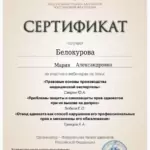 Сертификат 17 - Белокурова Мария Александровна