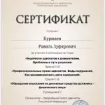 Сертификат - Курмаев Равиль Зуфярович