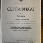 Сертификат - Запорина Галина Валерьевна