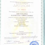 Диплом: Московский государственный университет имени М.В. Ломоносова, 2023 — Бисембаева А.С.