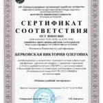 Сертификат - Берковская Виктория Олеговна