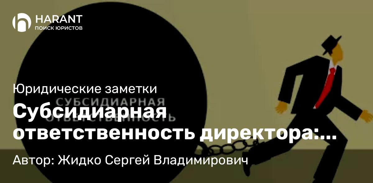 Юрист Жидко Сергей Владимирович объясняет: Субсидиарная ответственность директора: как избежать
