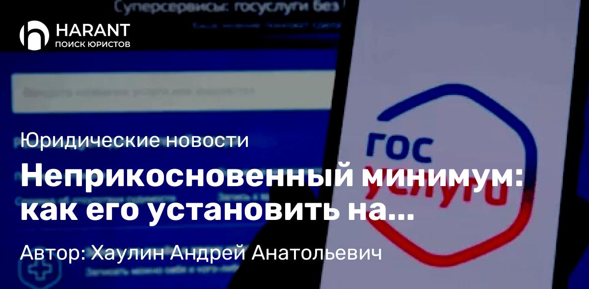 Юрист Хаулин Андрей Анатольевич объясняет: Неприкосновенный минимум: как его установить на «Госуслугах»