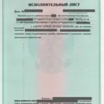 Исполнительный лист - Герасимов Александр Захарович