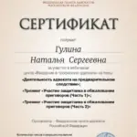 Сертификат 2 - Гулина Наталья Сергеевна
