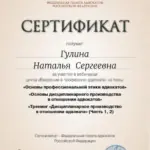 Сертификат 6 - Гулина Наталья Сергеевна