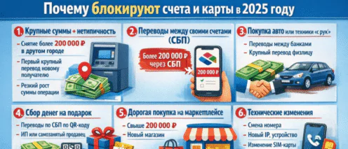 Основные причины, почему банки могут блокировать счета при денежных операциях на сегодняшний день