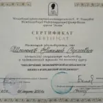 Сертификат - Шлапаков Николай Сергеевич