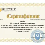 Сертификат - Муратова Эллина Артемовна