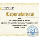 Сертификат - Муратова Эллина Артемовна